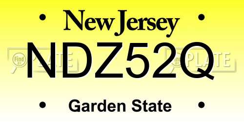 NDZ52Q New Jersey License Plate
