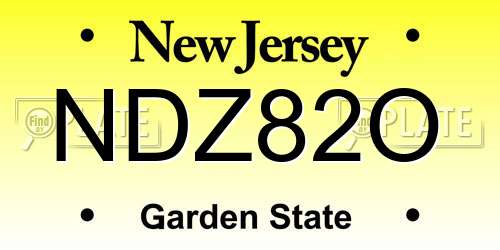 NDZ82O New Jersey License Plate