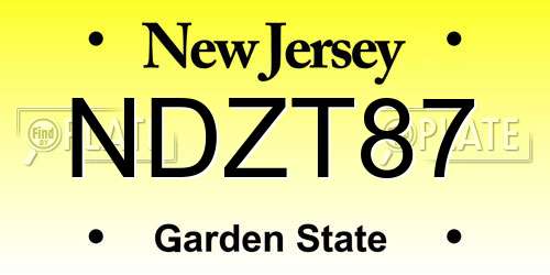 NDZT87 New Jersey License Plate