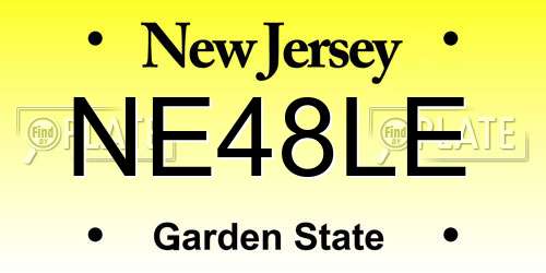 NE48LE New Jersey License Plate
