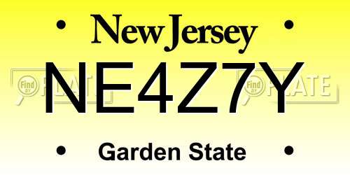 NE4Z7Y New Jersey License Plate