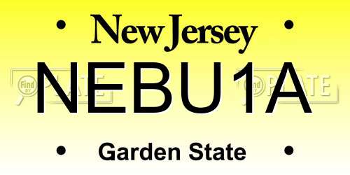 NEBU1A New Jersey License Plate