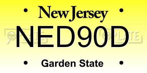NED90D New Jersey License Plate