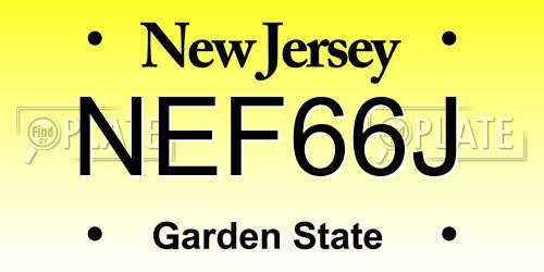 NEF66J New Jersey License Plate