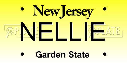 NELLIE New Jersey License Plate