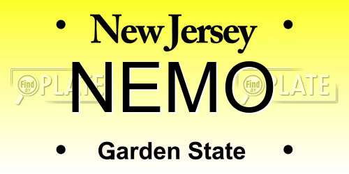 NEMO New Jersey License Plate