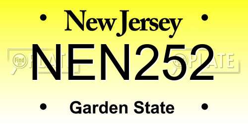 NEN252 New Jersey License Plate