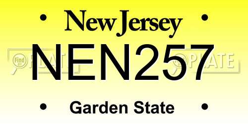 NEN257 New Jersey License Plate