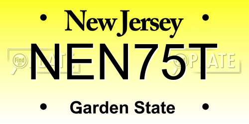 NEN75T New Jersey License Plate