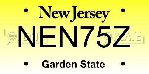 NEN75Z New Jersey License Plate