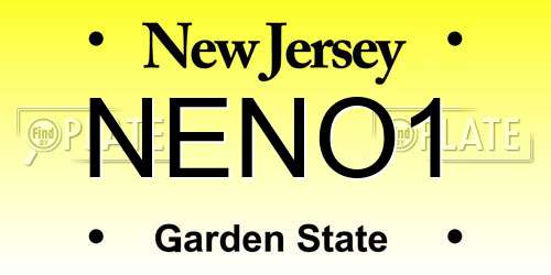 NENO1 New Jersey License Plate