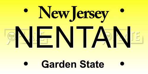 NENTAN New Jersey License Plate