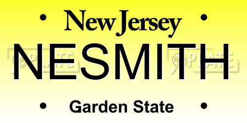 NESMITH New Jersey License Plate