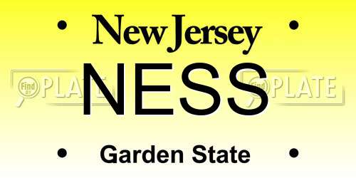 NESS New Jersey License Plate
