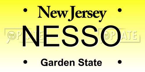 NESSO New Jersey License Plate