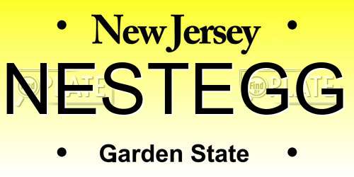 NESTEGG New Jersey License Plate