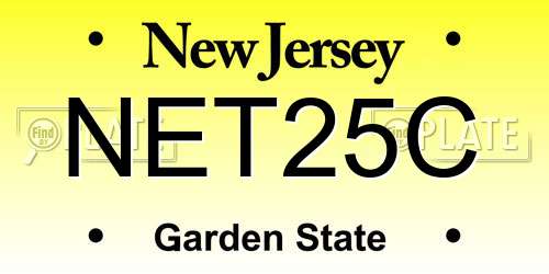 NET25C New Jersey License Plate