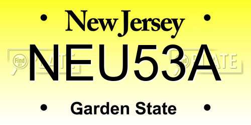 NEU53A New Jersey License Plate