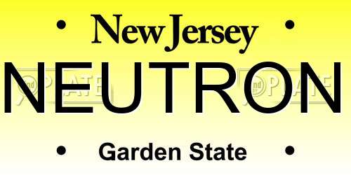 NEUTRON New Jersey License Plate