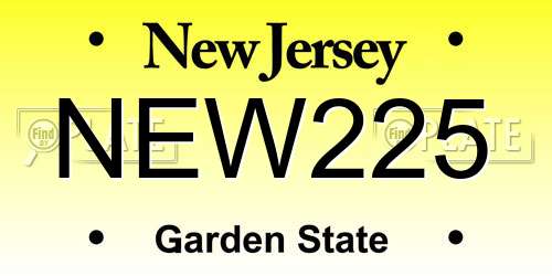 NEW225 New Jersey License Plate