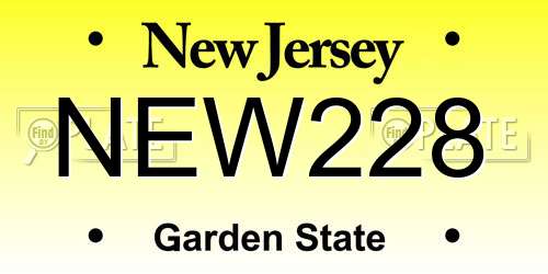 NEW228 New Jersey License Plate