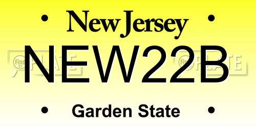 NEW22B New Jersey License Plate