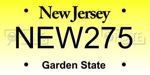 NEW275 New Jersey License Plate