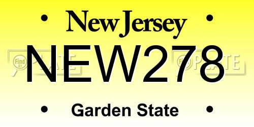 NEW278 New Jersey License Plate