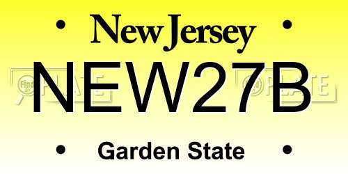NEW27B New Jersey License Plate