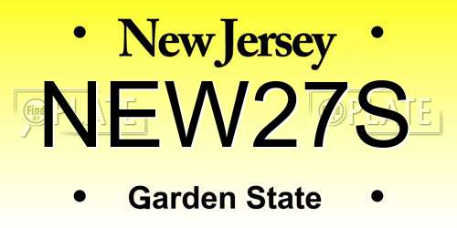 NEW27S New Jersey License Plate