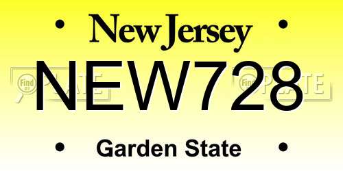 NEW728 New Jersey License Plate
