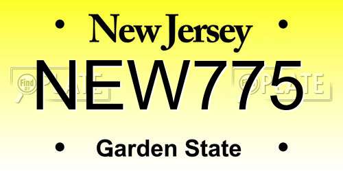 NEW775 New Jersey License Plate