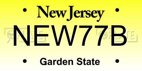 NEW77B New Jersey License Plate