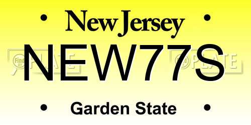 NEW77S New Jersey License Plate