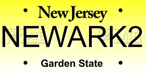 NEWARK2 New Jersey License Plate