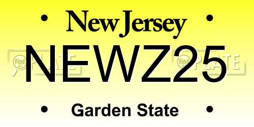 NEWZ25 New Jersey License Plate