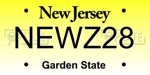 NEWZ28 New Jersey License Plate