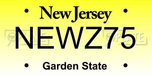 NEWZ75 New Jersey License Plate