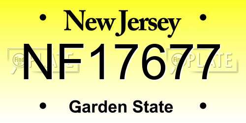 NF17677 New Jersey License Plate