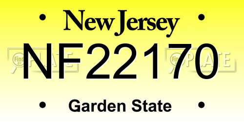 NF22170 New Jersey License Plate