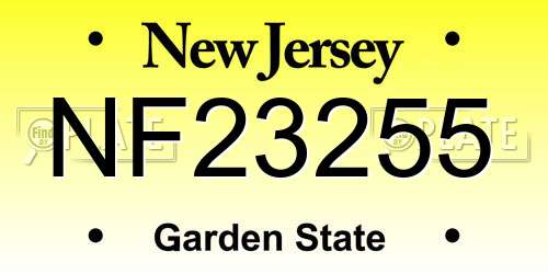 NF23255 New Jersey License Plate