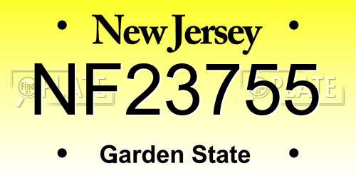NF23755 New Jersey License Plate