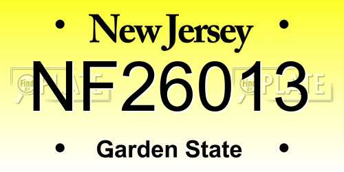 NF26013 New Jersey License Plate