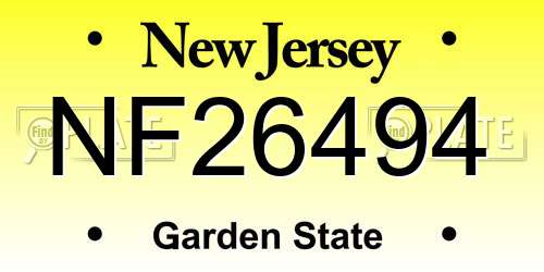 NF26494 New Jersey License Plate