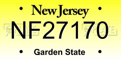 NF27170 New Jersey License Plate