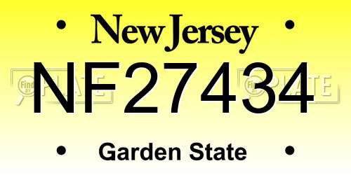 NF27434 New Jersey License Plate