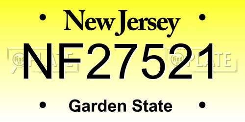 NF27521 New Jersey License Plate