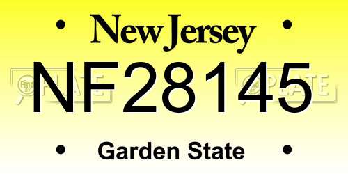 NF28145 New Jersey License Plate