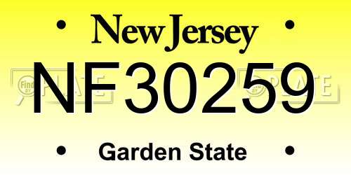 NF30259 New Jersey License Plate