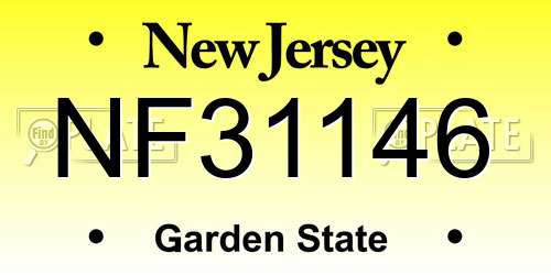 NF31146 New Jersey License Plate